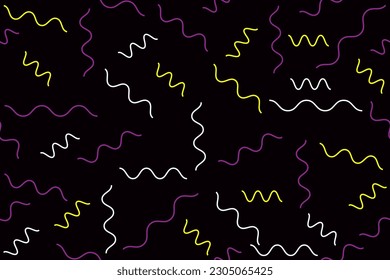 Patrón de Doodle de Línea Colorida con fondo infantil en estilo de arte simple.