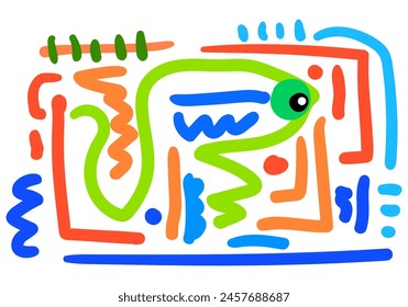 Bunte Linie Doodle nahtlose Muster. 