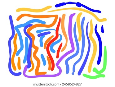 Farbenfrohe Linie Doodle nahtlose Muster. Stil abstrakten Hintergrund für Kinder oder trendige Design mit einfachen Formen. 