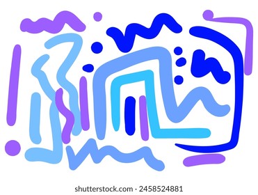 colorful line doodle seamless pattern. style abstract background for children or trendy design with basic shapes. 