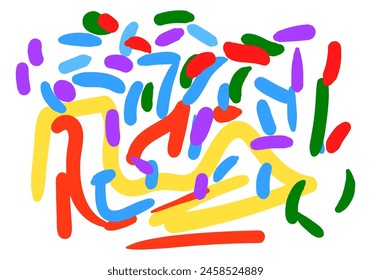 Farbenfrohe Linie Doodle nahtlose Muster. Stil abstrakten Hintergrund für Kinder oder trendige Design mit einfachen Formen. 