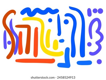 Farbenfrohe Linie Doodle nahtlose Muster. Stil abstrakten Hintergrund für Kinder oder trendige Design mit einfachen Formen. 