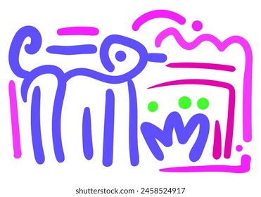 diseño abstracto del estilo para los niños o diseño de moda con Formas básicas. 