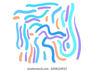 colorful line doodle seamless pattern. style abstract background for children or trendy design with basic shapes. 