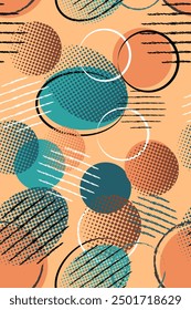 Colorido juego de patrones sin fisuras de doodle de línea. Colección de fondo de arte de estilo minimalista creativo, diseño de moda con Formas básicas. Fondo de color abstracto moderno