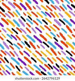 Colorful line doodle seamless pattern. Creative minimalist style art background, trendy design with basic shapes. Modern abstract color backdrop