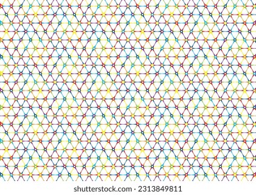 Colorful line and dot triangle geometric pattern
