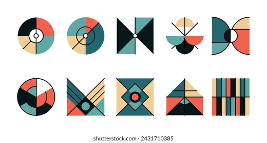 Colorful Line Geometric Minimalist Vector