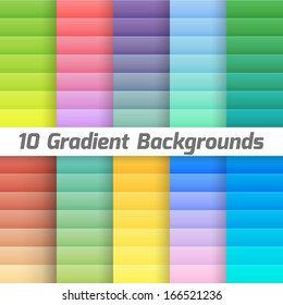 Colorful line gradient background pack. Vector illustration