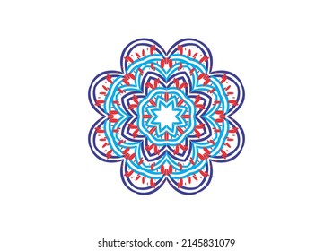 Farbige Linie mandala Vektor, für kostenloses Design.