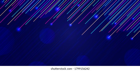 Colorful line pattern star fall concept light flare abstract  background. vector illustration