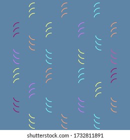 Colorful line shape. Style print. Spring and summer image. Abstract blue home decor. Romantic ornamental, gentle artwork. Style composition. Design for textile, fabric, decor. Vector illustration.