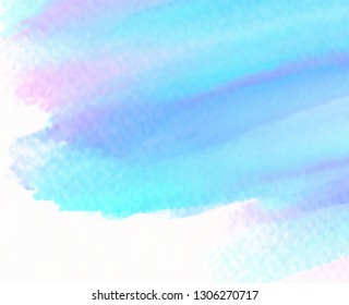 Colorful line stroke watercolor vector drawing aqua banner. Scribble abstract blue violet color wallpaper for card, decoration, design, poster