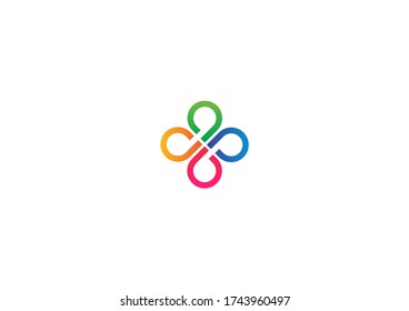 Colorful line vector company logo design icon