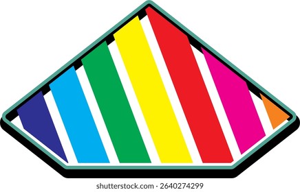 Colorful line vector, elegant DIAMOND logo, free 3D design.