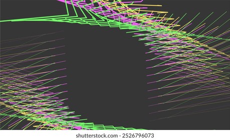 Colorful line vibration background with black space
