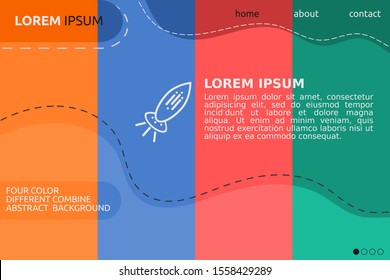 colorful line up web layout abstract background