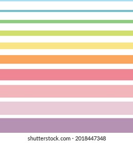 colorful line in white background. rainbow and pastel color concept. horizontal seamless pattern. vector illustration.