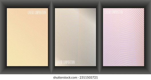 Colorful linear composition. A set of layouts for the design of banners, posters and posters. Template for book covers, brochures, booklets and catalogs. An idea for creative design
