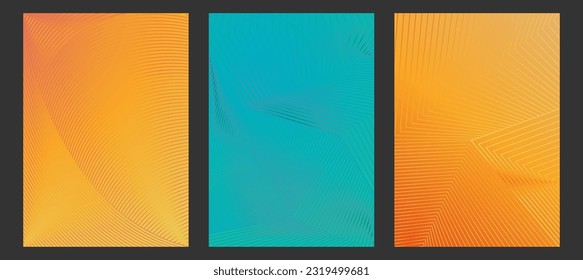 Colorful linear composition. A set of layouts for the design of banners, posters and posters. Template for book covers, brochures, booklets and catalogs. An idea for creative design	