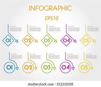 colorful linear infographic set of elements. infographic concept.