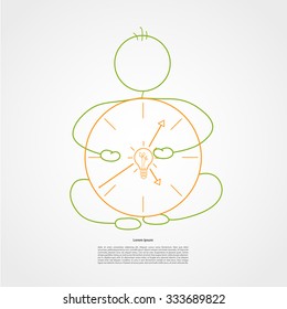 Colorful linear infographic. Time management concept.