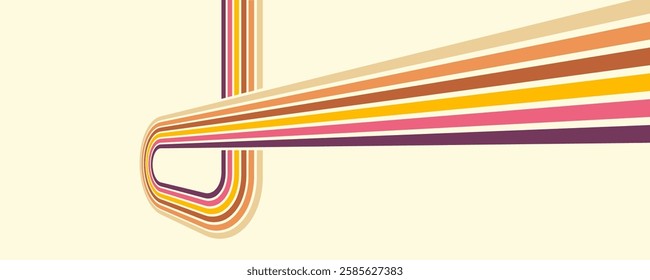 Colorful linear pattern of colored lines in retro style. Abstract background for creative design