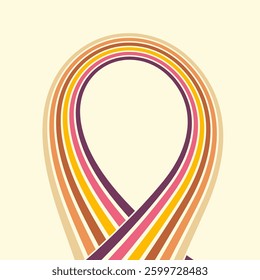 Colorful linear pattern of colored lines in retro style. Abstract background for creative design