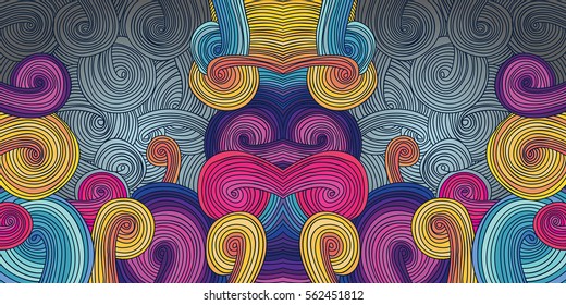Colorful linear wavy texture. Endless abstract pattern. Template for design and decoration