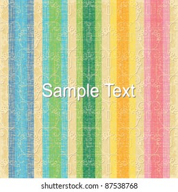Colorful lined background with floral elements