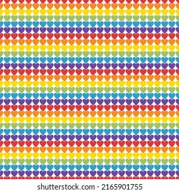 colorful lined-hearts. rainbow and pastel color concept. seamless pattern. vector illustration.