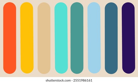 Fondo de Vector colorido estético. Antiguas Textura de Fondo de pantalla retro con rayas y líneas de arco iris. Adecuado para carteles, Anuncios, artículos decorativos e ilustración de arte de pared. 