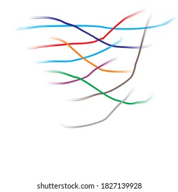 Farbige Linien, Hintergrund. Vektorgrafik für Ihr Design. Kann als Logo- oder Broschürenvorlage verwendet werden.
