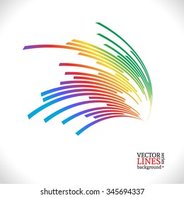 Colorful lines background. Vector illustration for your design. Can be used as logo/icon or brochure template.