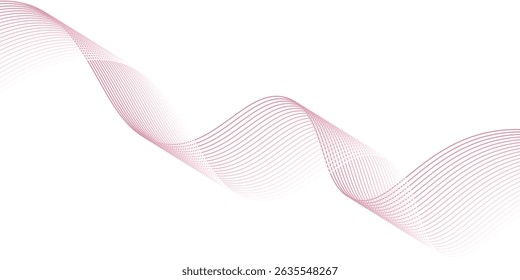 Colorful lines background. Wave of the many colored lines pattern and design elements created. Creative line art or abstract ribbon wavy stripes on a white isolated background. EPS10