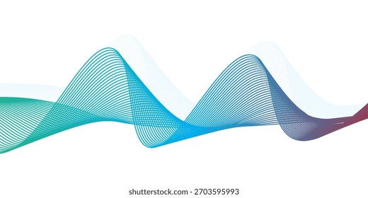 Fondo de líneas de colores. Onda de las muchas líneas de color y el patrón de Elementos de diseño creados. Arte de línea creativa o cinta abstracta ondulada moderna.