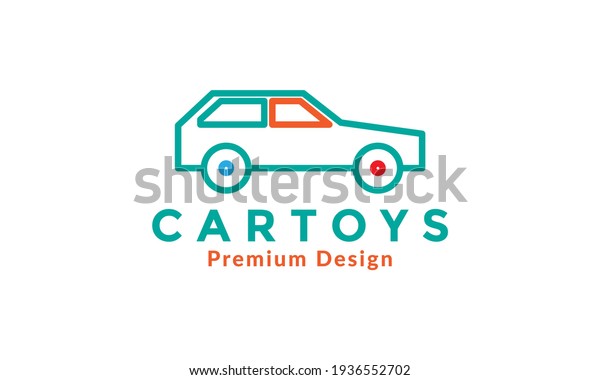 colorful lines car toys logo symbol vector icon\
illustration design