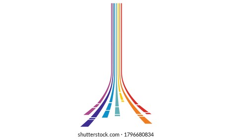 coloridas líneas en el futuro