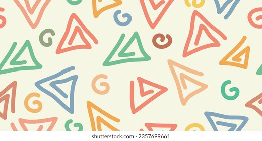 Colorful lines doodle Seamless pattern background. Creative minimalist modern line art background. vector illustrations
