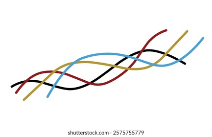 colorful lines fiber symbol in white background