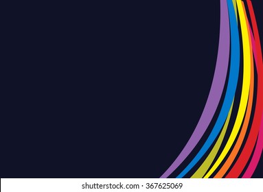 colorful lines on dark blue background, reminding a rainbow