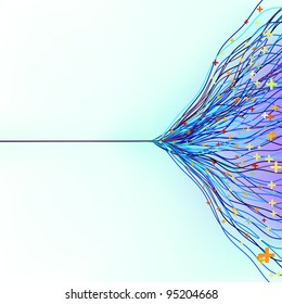 Colorful lines on light purple background. EPS 8 vector file included