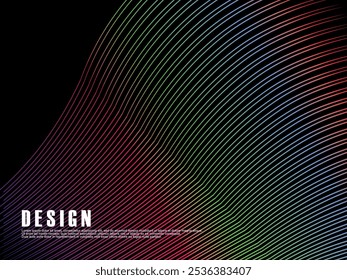 Fundo de padrão de linhas coloridas, impressionante visualização multicolor abstrata.