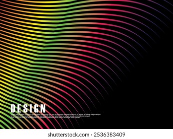 Fundo de padrão de linhas coloridas, impressionante visualização multicolor abstrata.
