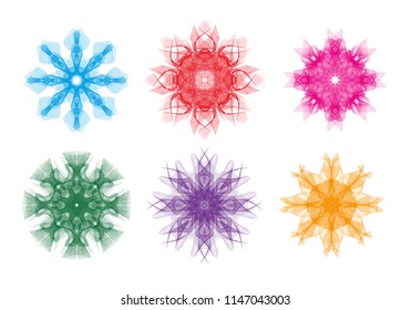 colorful lines pattern blend abstract art design by vector collection set