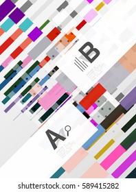 Colorful lines, rectangles and stripes with option infographics, abstract background