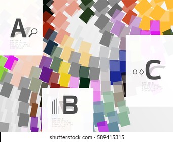 Colorful lines, rectangles and stripes with option infographics, abstract background