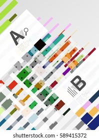Colorful lines, rectangles and stripes with option infographics, abstract background