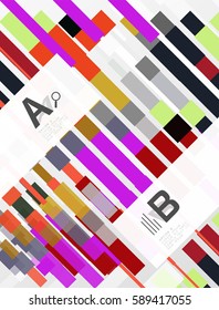 Colorful lines, rectangles and stripes with option infographics, abstract background