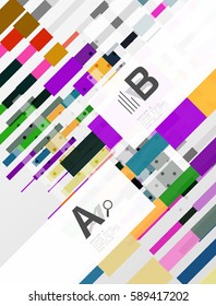 Colorful lines, rectangles and stripes with option infographics, abstract background